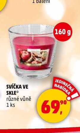 SVÍČKA VE SKLE, 1 ks