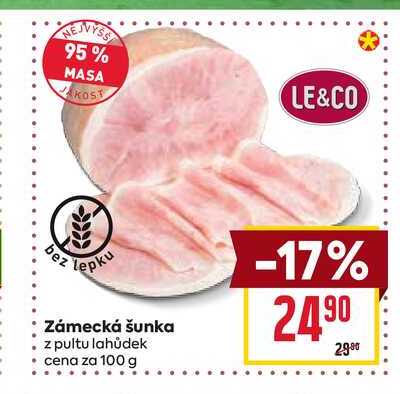 Zámecká šunka z pultu lahůdek cena za 100g