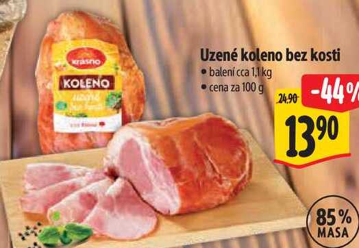 Uzené koleno bez kosti, cena za 100 g 