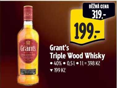 Grant's Triple Wood Whisky, 0,5 l