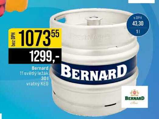 Bernard 11 světlý ležák vratný KEG 30 l v akci