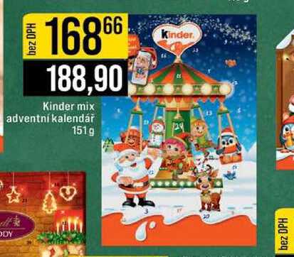 Kinder mix adventní kalendář 151 g