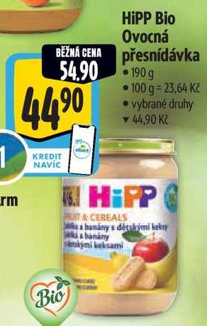 HiPP Bio Ovocná přesnídávka, 190 g 