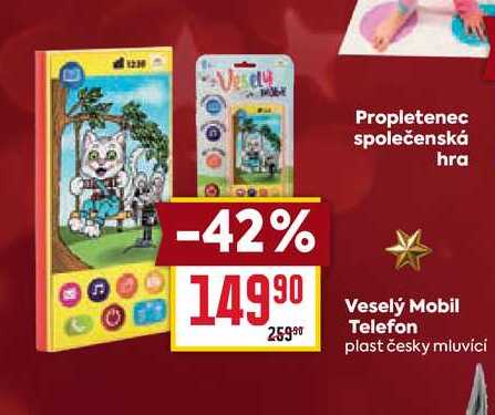 Veselý Mobil Telefon plast česky mluvící