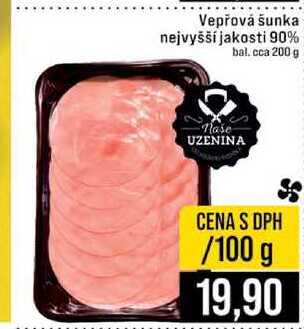 Vepřová šunka nejvyšší jakosti 90% 100 g