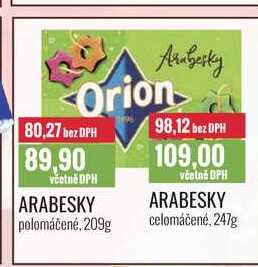 ARABESKY polomáčené, 209g ARABESKY celomáčené, 247g