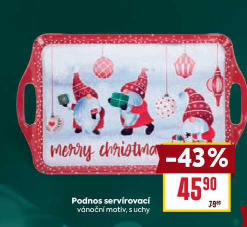 Podnos servírovací vánoční motiv, s uchy 