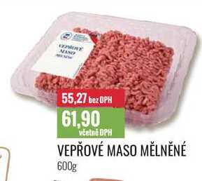 VEPŘOVÉ MASO MĚLNĚNÉ 600g