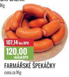FARMÁŘSKÉ ŠPEKÁČKY cena za 1kg 