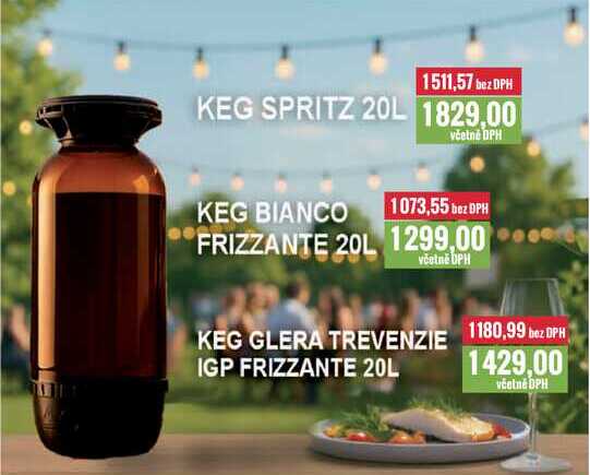KEG SPRITZ 20L/KEG BIANCO FRIZZANTE 20L/KEG GLERA TREVENZIE IGP FRIZZANTE 20L 