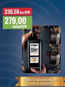 FERNET STOCK ORIGINAL 0,5 l + sada se skleničkami 