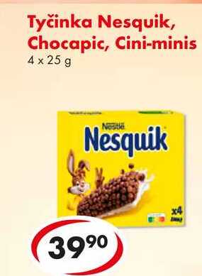 Tyčinka Nesquik, Chocapic, Cini-minis, 4x 25 g
