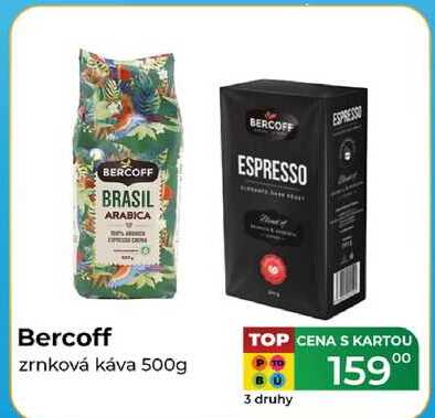 Bercoff zrnková káva 500g 