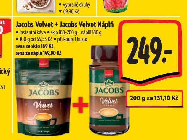 Jacobs Velvet + Jacobs Velvet Náplň 180-200 g