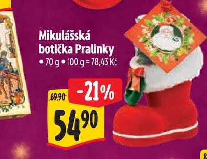 Mikulášská botička Pralinky 70 g  