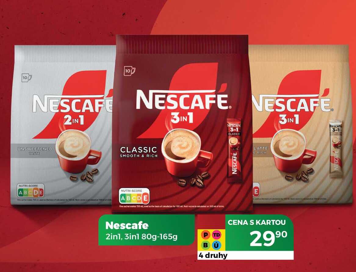 Nescafe 2in1, 3in1 80g-165 g