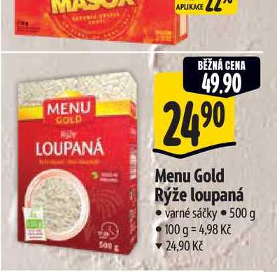  Menu Gold Rýže loupaná varné sáčky 500 g  