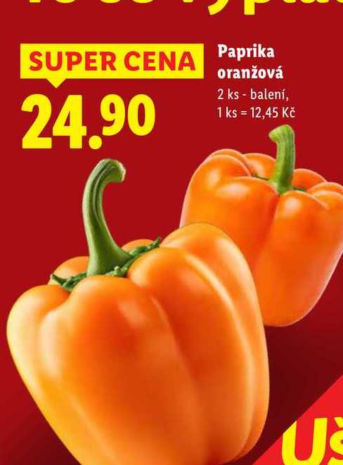 Paprika oranžová, 2 ks