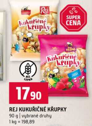 REJ KUKUŘIČNÉ KŘUPKY 90 g vybrané druhy