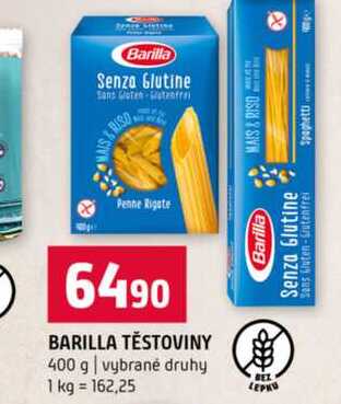 BARILLA TĚSTOVINY 400 g vybrané druhy 
