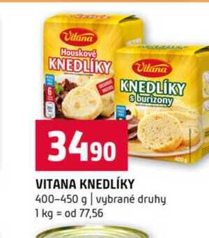 VITANA KNEDLÍKY 400-450 g vybrané druhy