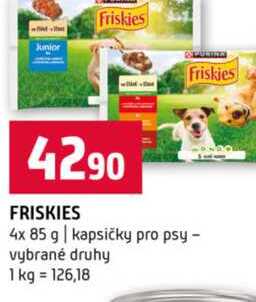 FRISKIES 4x 85 g kapsičky pro psy vybrané druhy