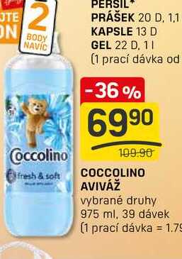 COCCOLINO AVIVÁŽ vybrané druhy 975 ml, 39 dávek