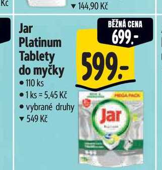   Jar Platinum Tablety do myčky 110 ks  
