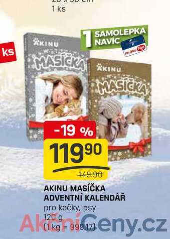 AKINU MASÍČKA ADVENTNÍ KALENDÁŘ pro kočky, psy 120g