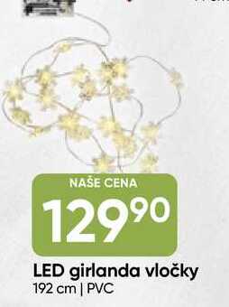 LED girlanda vločky 192 cm | PVC 
