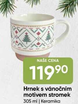Hrnek s vánočním motivem stromek 305 ml | Keramika 