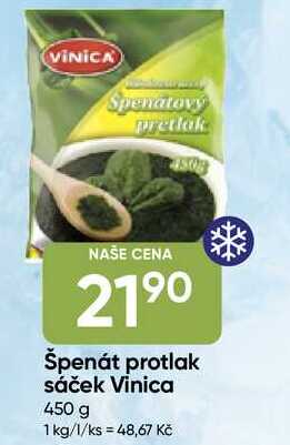 Vinica Špenát protlak zmrazený 400g