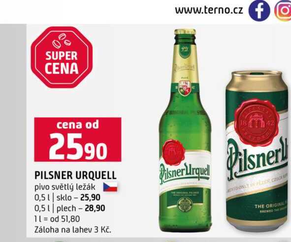 PILSNER URQUELL pivo světlý ležák 0,5 l
