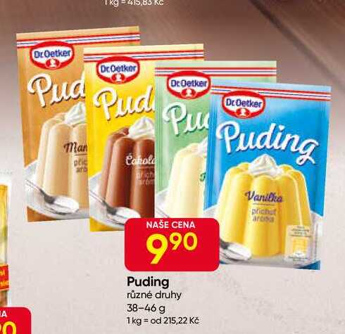 Dr. Oetker Puding různé druhy 38-46 g