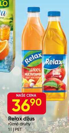 Relax džus různé druhy 1l, PET