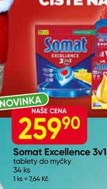 Somat Excellence 3v1 tablety do myčky 34 ks 