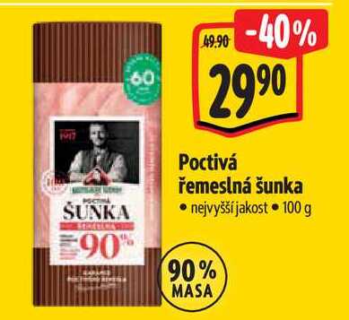 Poctivá řemeslná šunka, 100 g