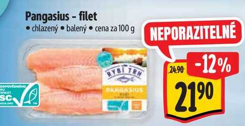 Pangasius - filet, cena za 100 g