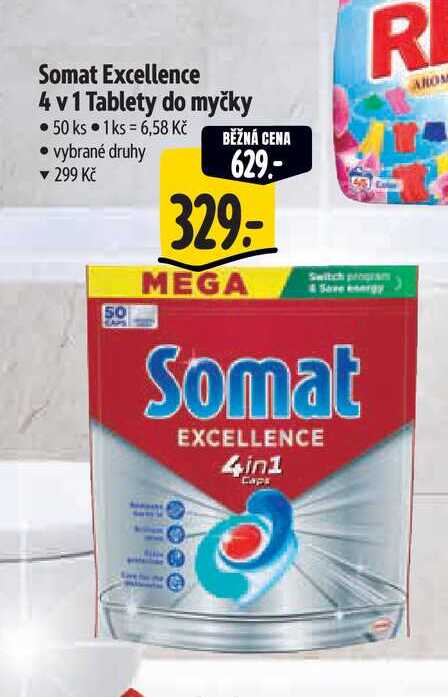  Somat Excellence 4 v 1 Tablety do myčky 50 ks  