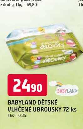 BABYLAND VLHČENÉ UBROUSKY 72 ks