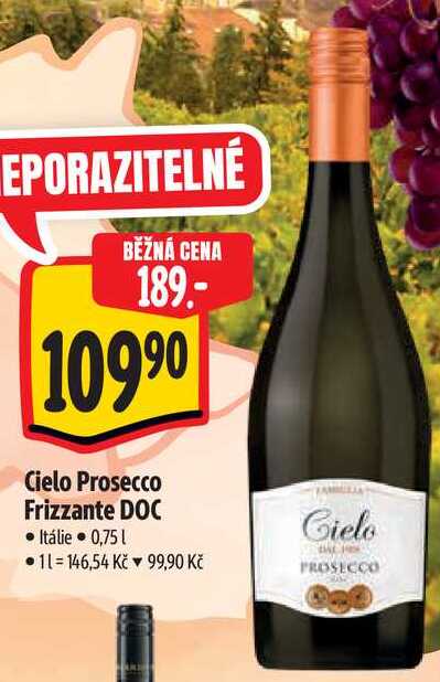 Cielo Prosecco Frizzante DOC, 0,75 l