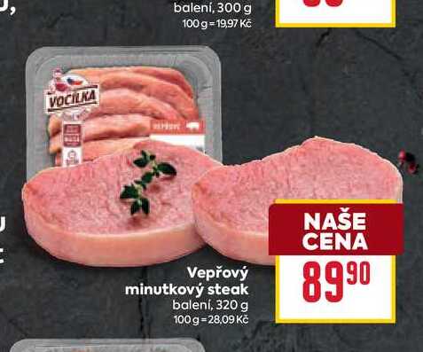 Vepřový minutkový steak balení, 320 g