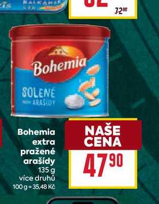 Bohemia extra pražené arašídy 135 g