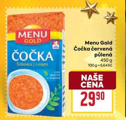 Menu Gold Čočka červená půlená 450 g