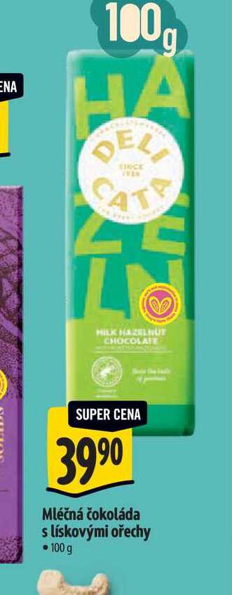  Mléčná čokoláda s lískovými ořechy 100 g 