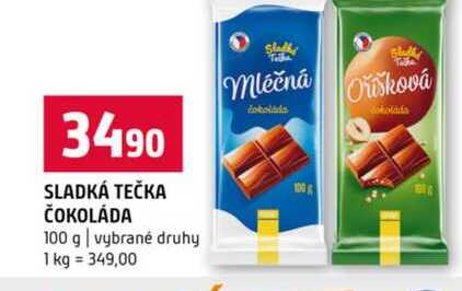 SLADKÁ TEČKA ČOKOLÁDA 100 g vybrané druhy 