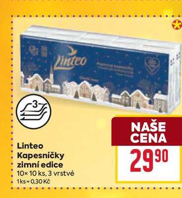 Linteo Kapesníčky zimní edice 10×10 ks, 3 vrstvé