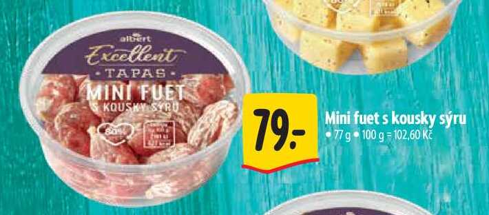 Mini fuet s kousky sýru, 77 g
