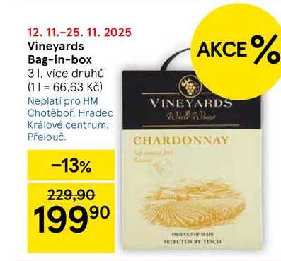 Vineyards Bag-in-box, 3 l, více druhů