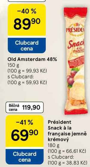 Président Snack à la française jemně krémový, 180 g